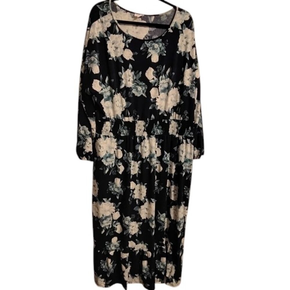 LuLaRoe Evelyn Floral Long Sleeve Dress NWT